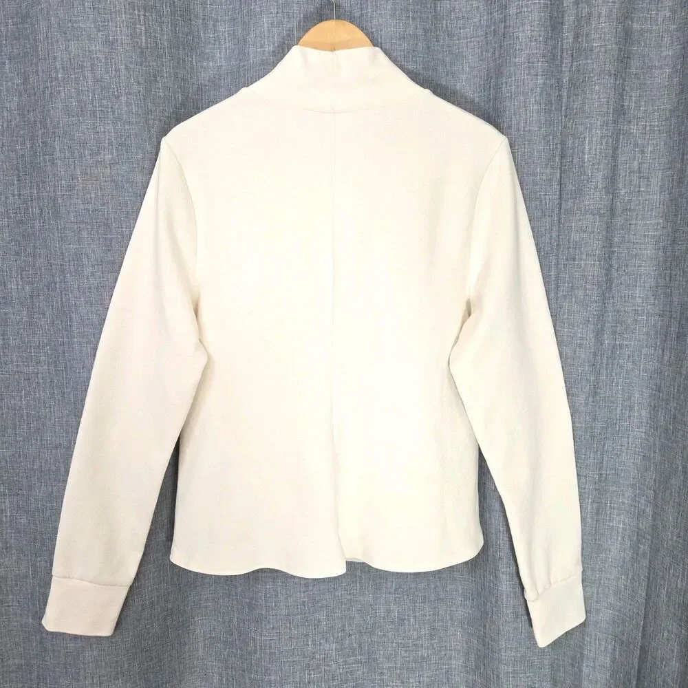 The North Face City Standard Double Knit Funnel Jersey Sweater Women's L Cream